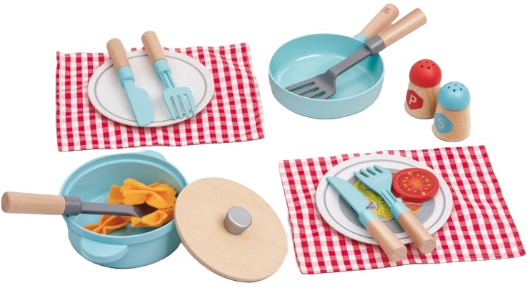 HaPe International Set din lemn - Ustensile de gătit și de servit