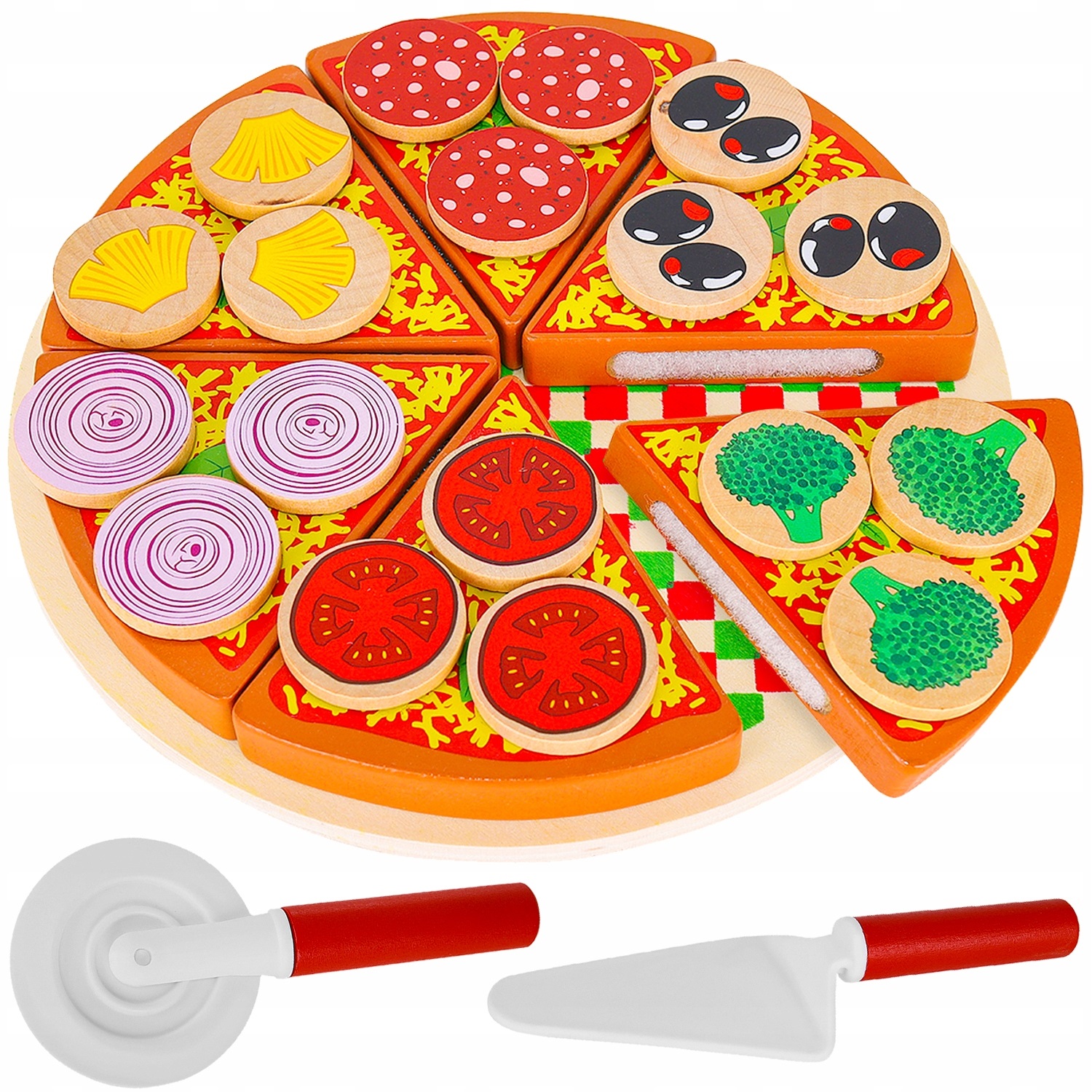 Set din lemn Kruzzel - Pizza cu accesorii