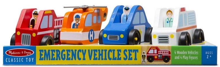 Set din lemn Melissa & Doug - Masinute de salvare