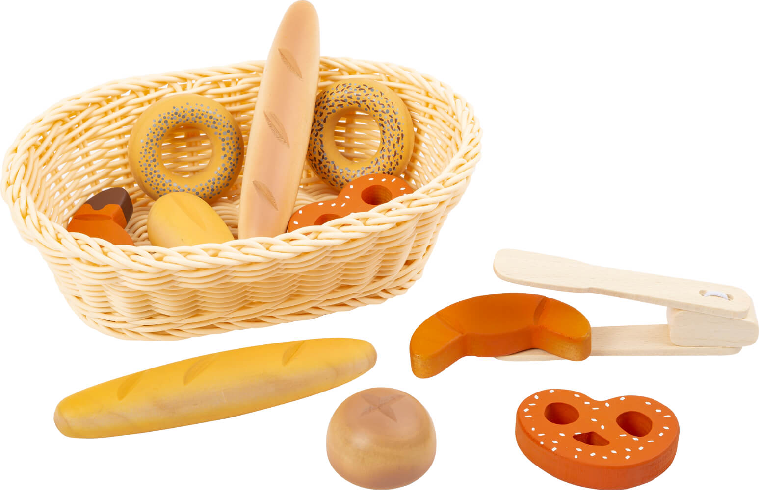 Set din lemn Small Foot - Coș de pâine, 12 piese