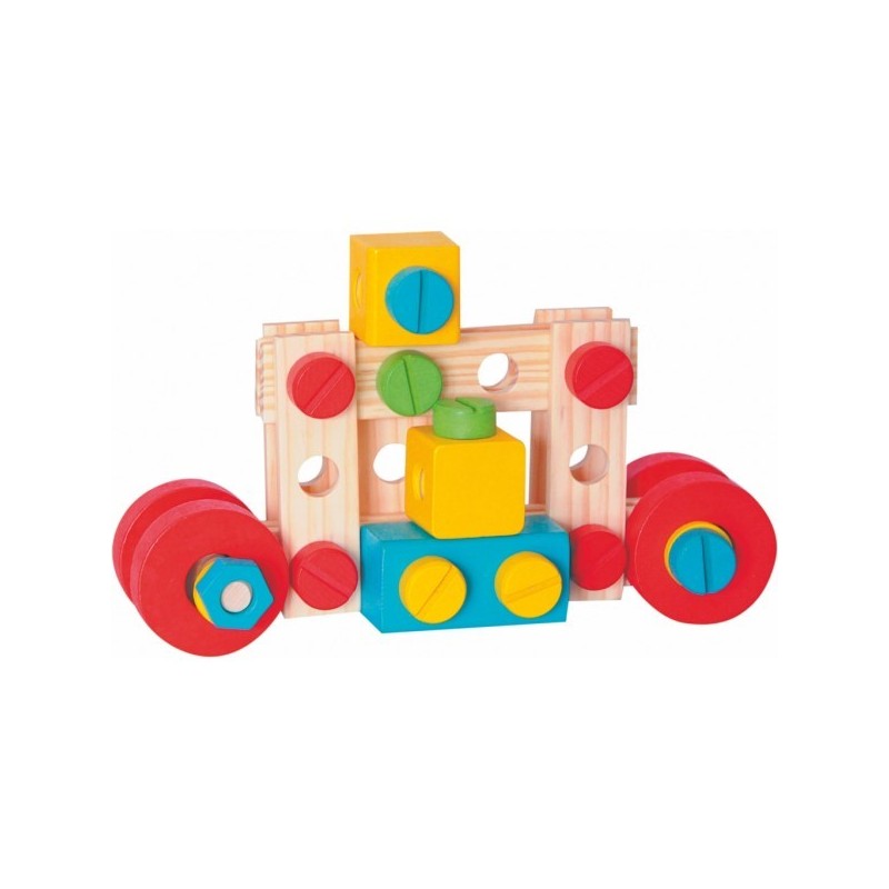 Set de construit din lemn, in galeata, Woody - 130 de piese