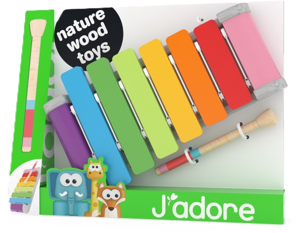 Xilofon din lemn Jadore - Curcubeu