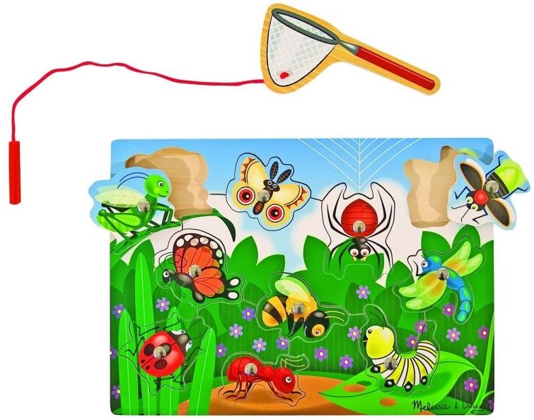 Puzzle magnetic din lemn Melissa & Doug - Cu undita si insecte