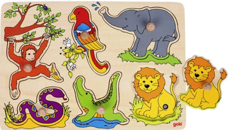 Puzzle muzical din lemn Goki - Gradina Zoologica