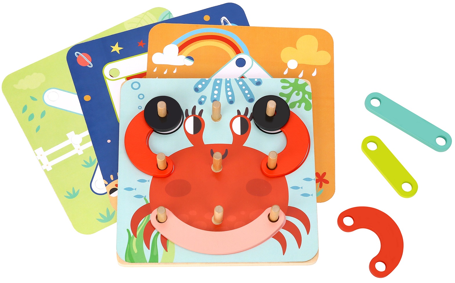 Puzzle educațional din lemn Tooky toy - 4 în 1