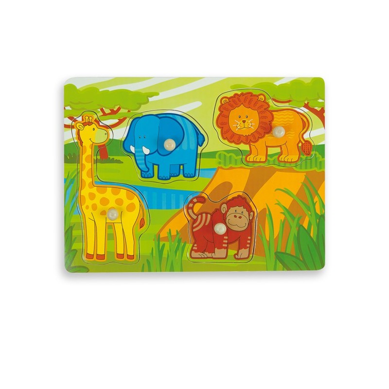 Puzzle din lemn  Andreu toys - Jungla, cu indiciu