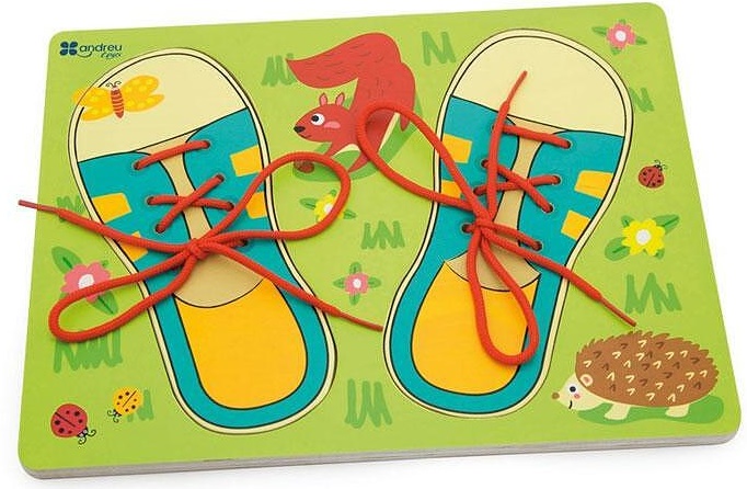 Puzzle din lemn Andreu toys - Pantofi de legat