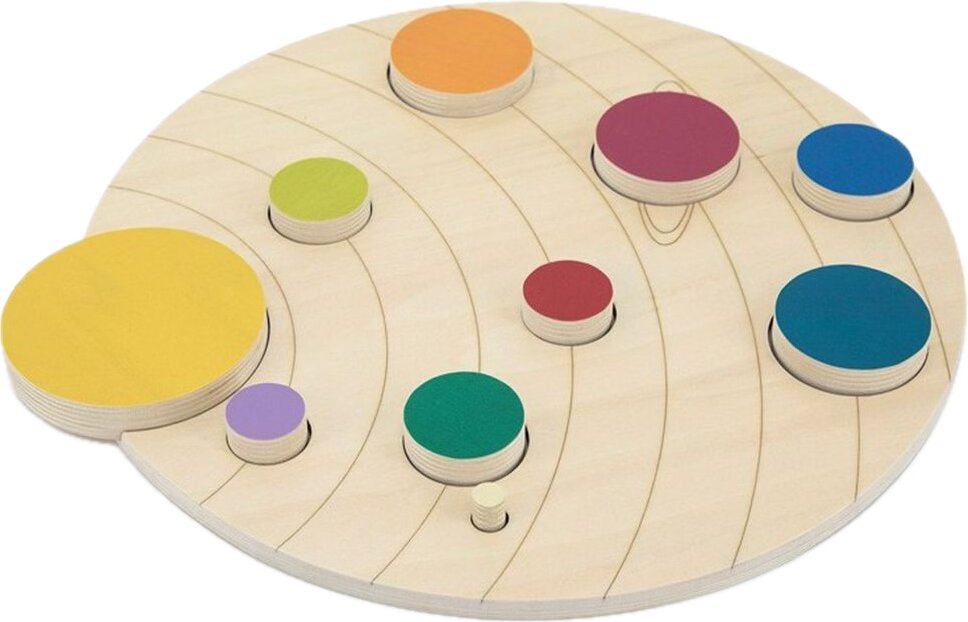 Puzzle din lemn  Andreu Toys - Sistem solar, circular