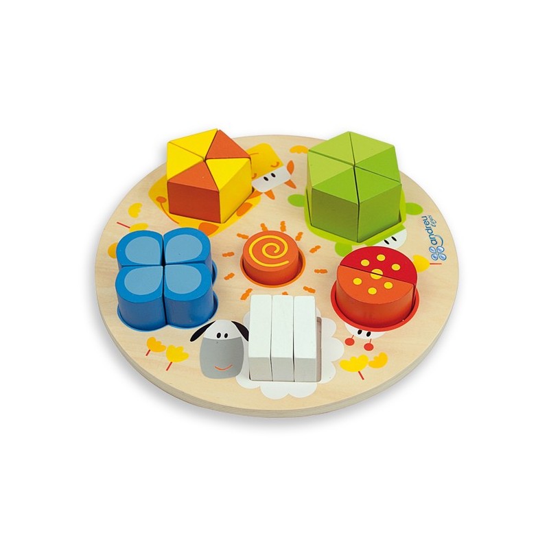 Puzzle din lemn  Andreu toys - Cifre, forme si culori