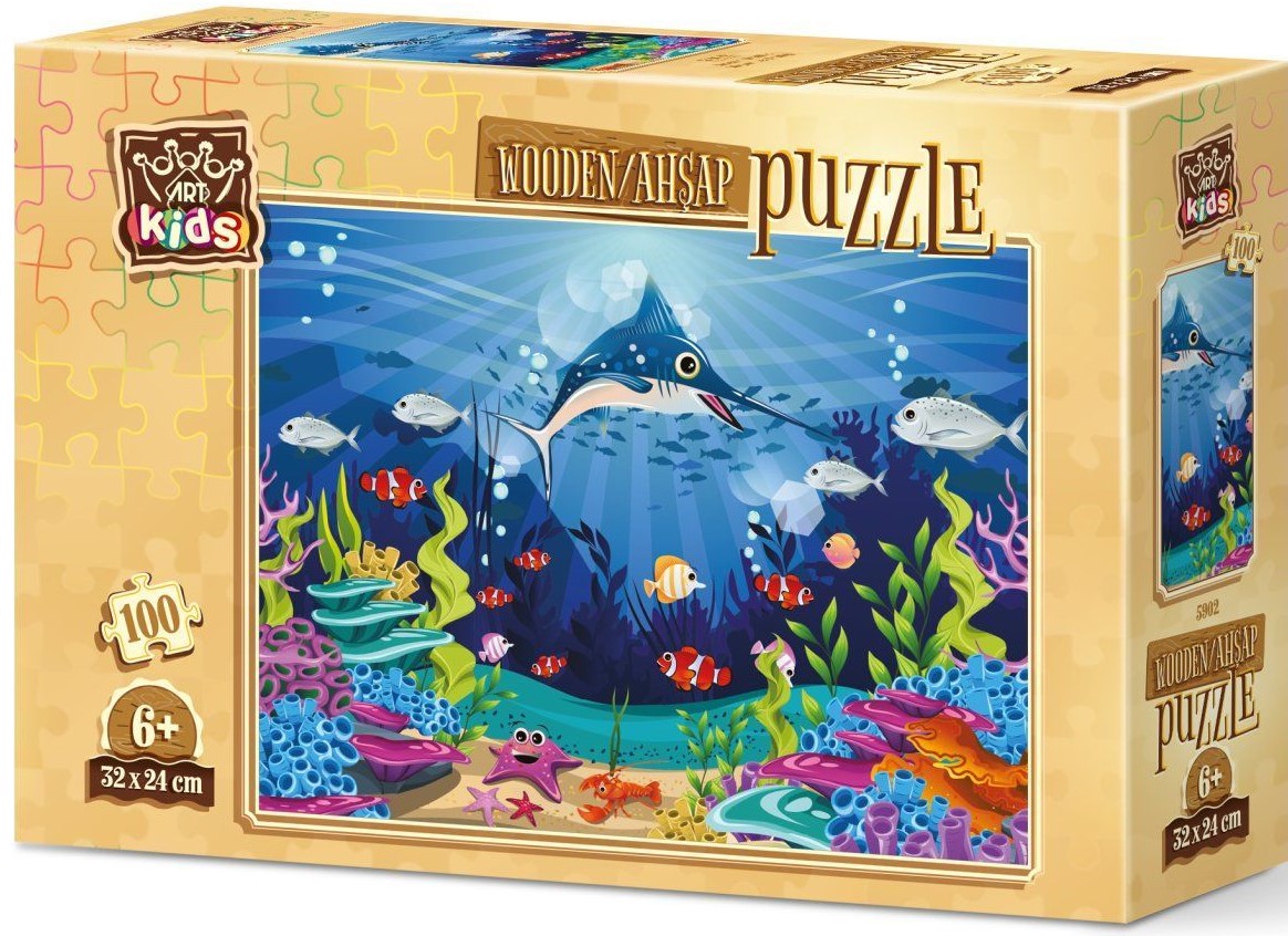Puzzle din lemn Art Puzzle din 100 de piese - Aventuri subacvatice