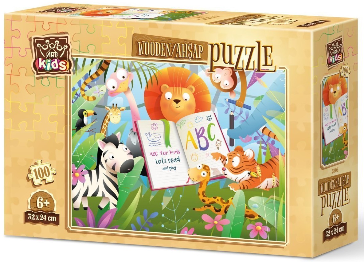 Puzzle din lemn Art Puzzle din 100 de piese - Școală în pădure