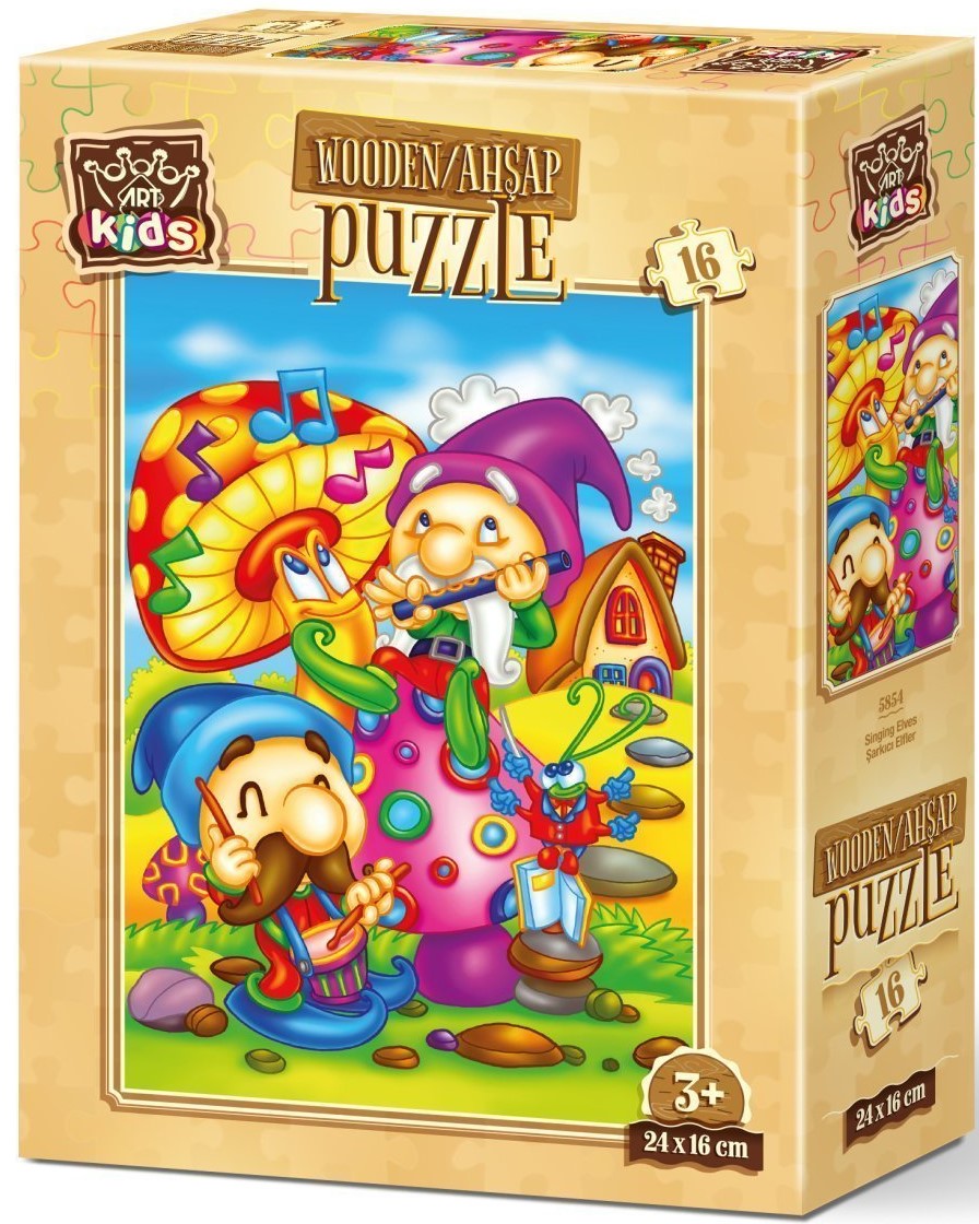 Puzzle din lemn Art Puzzle din 16 de piese - Elfii