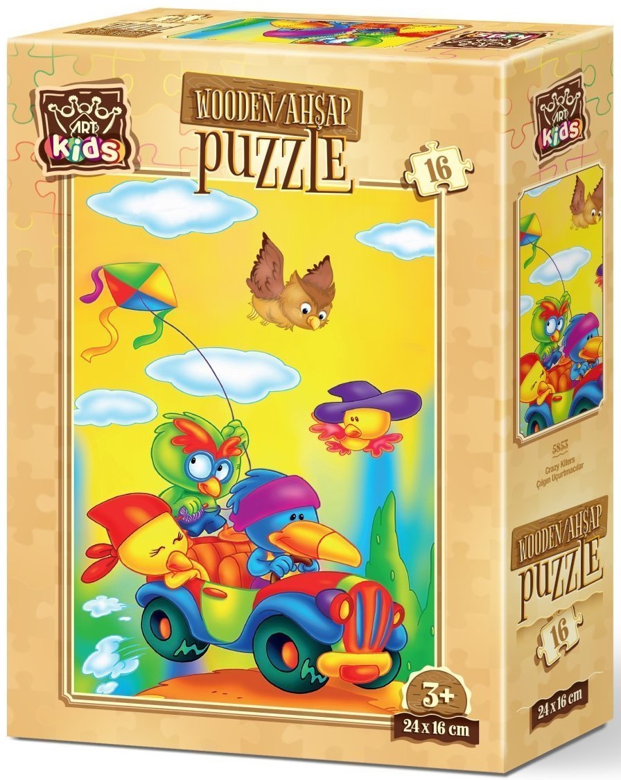 Puzzle din lemn Art Puzzle din 16 de piese - Aventura păsărilor