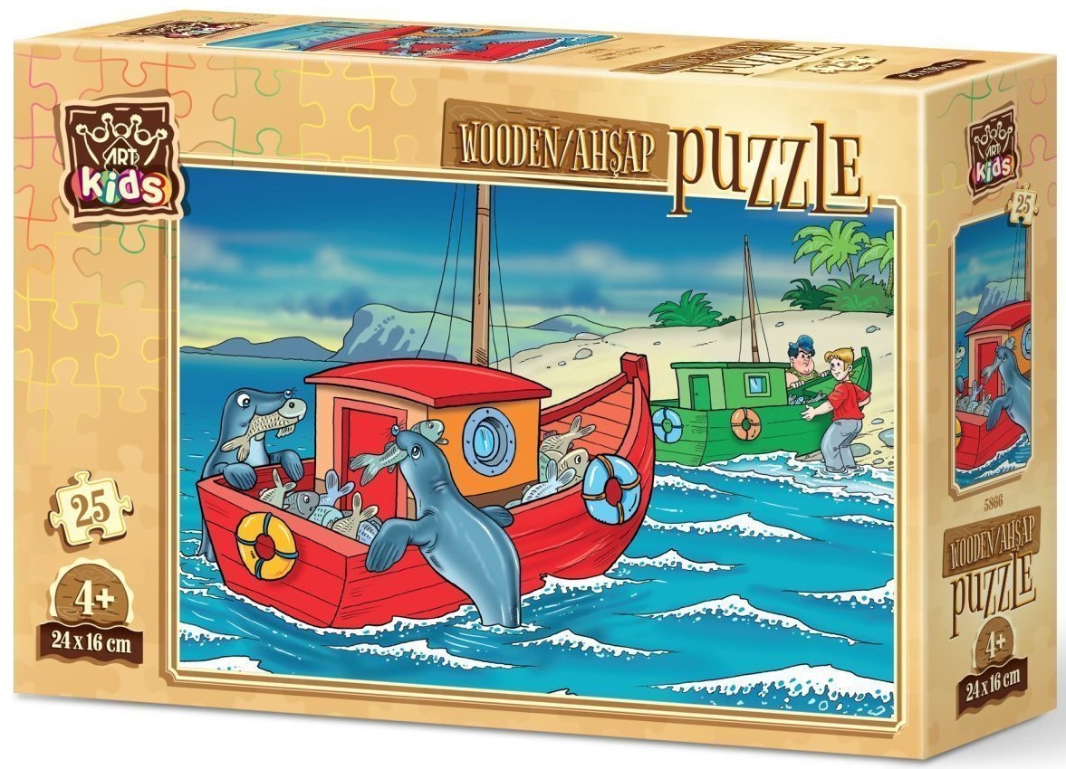 Puzzle din lemn Ravensburger din 25 de piese - Aventură pe mare