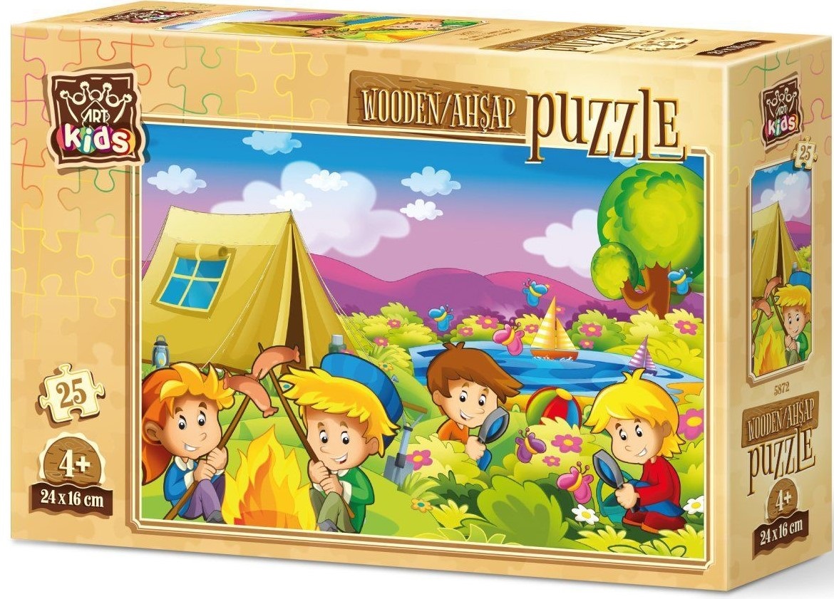 Puzzle din lemn Art Puzzle din 25 de piese - Timp de camping