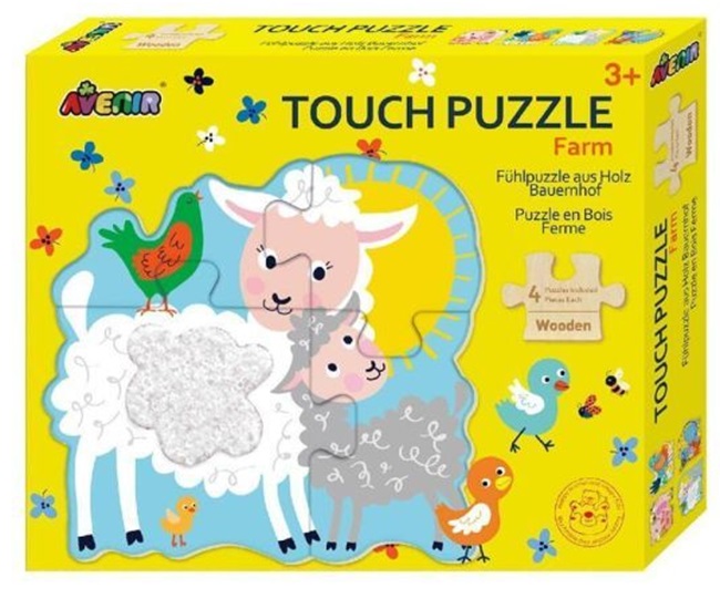 Puzzle din lemn  Avenir -Atingeți și simțiți, fermă
