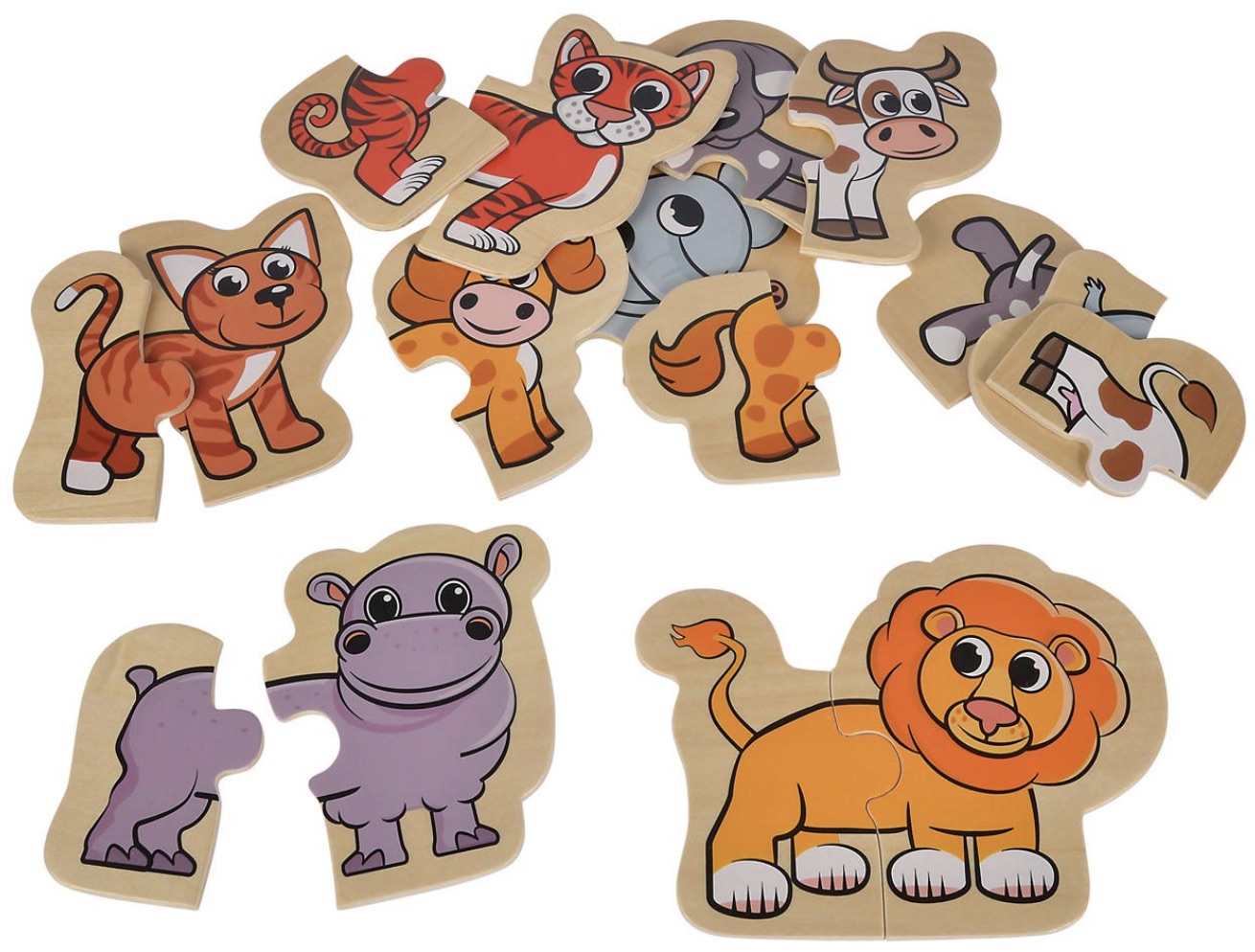 Puzzle din lemn Eichhorn - Cu animale, 16 piese