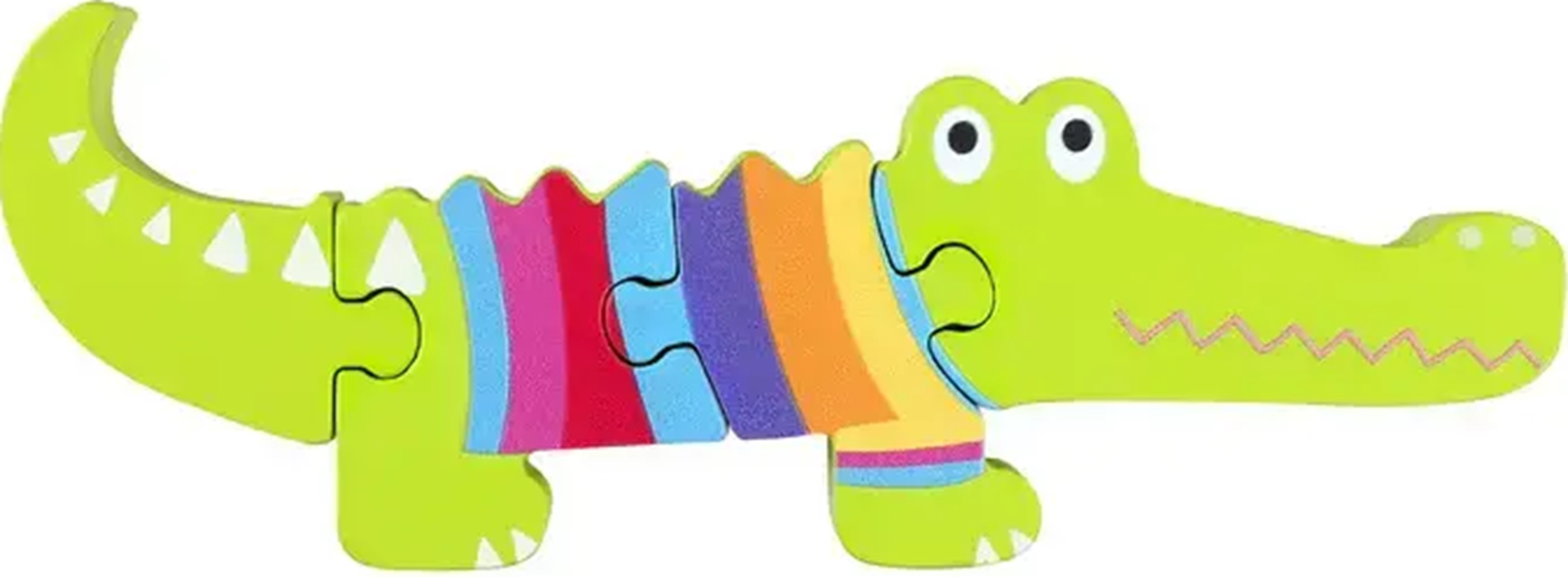 Puzzle din lemn Orange Tree Toys - Crocodil, 4 părți