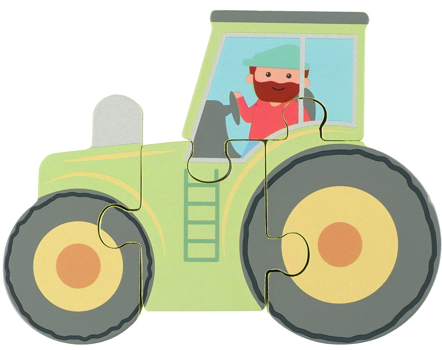 Puzzle din lemn  Orange Tree Toys - Tractor, 4 piese