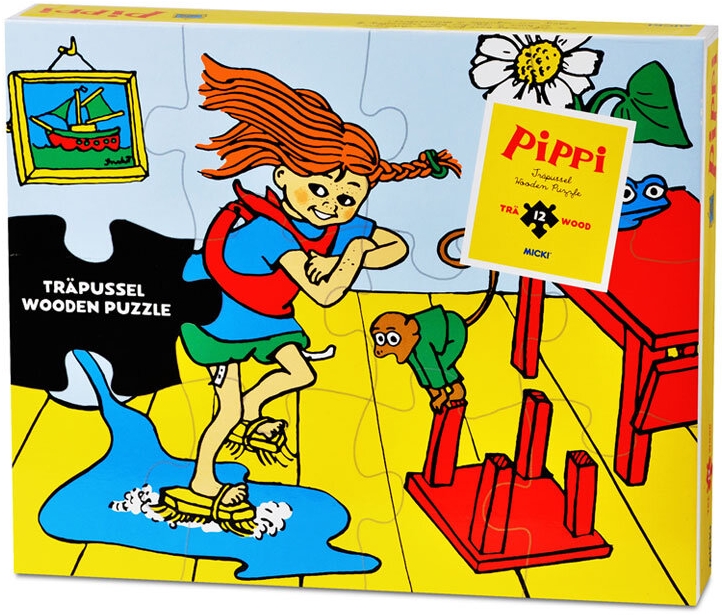 Puzzle din lemn Pippi - Pippi Longstocking, 12 piese