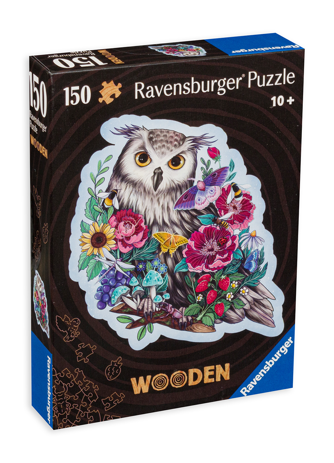Puzzle din lemn Ravensburger din 150 de piese - Misterioasa bufniță
