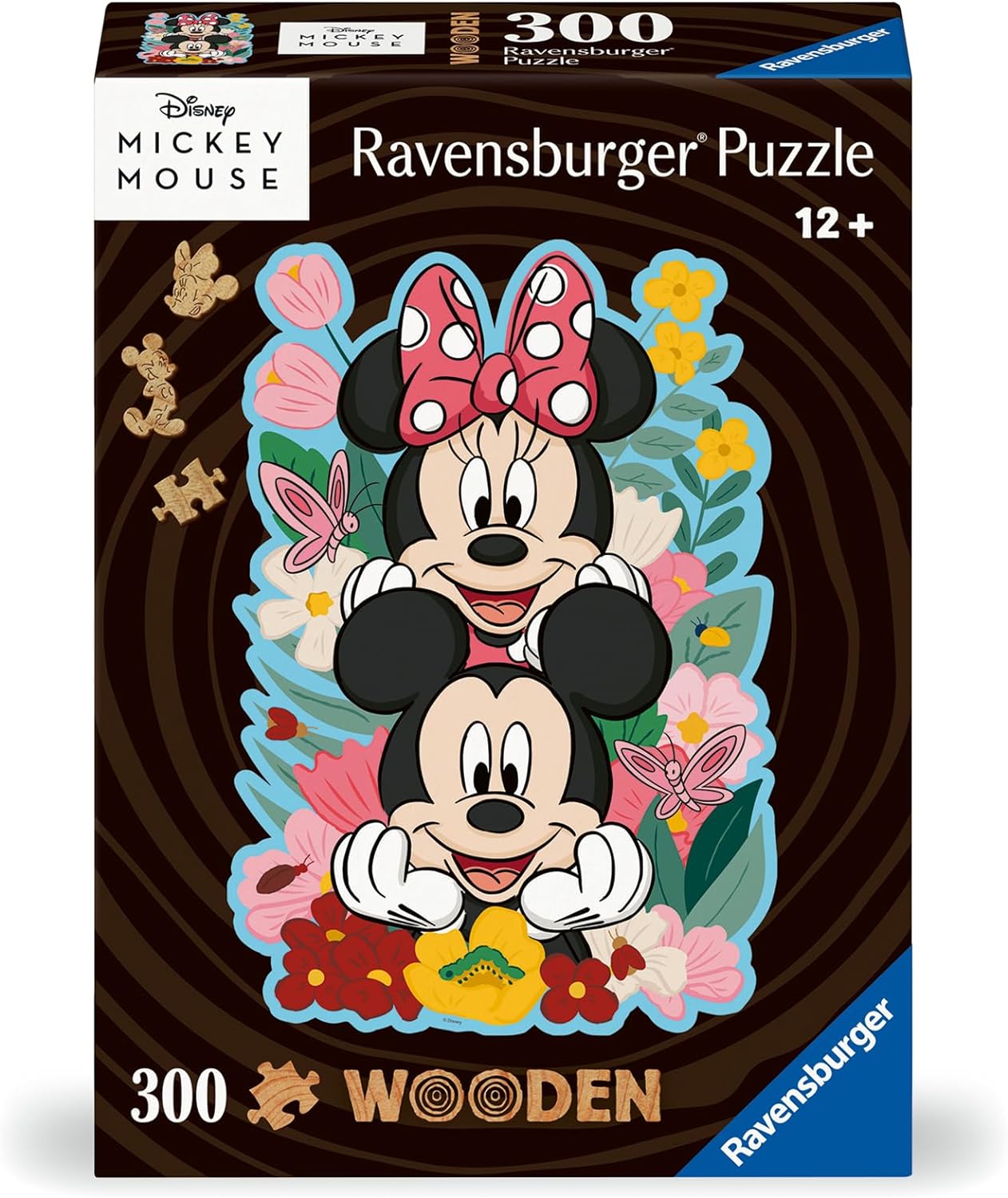 Puzzle din lemn Ravensburger din 300 de piese - Mickey și Minnie