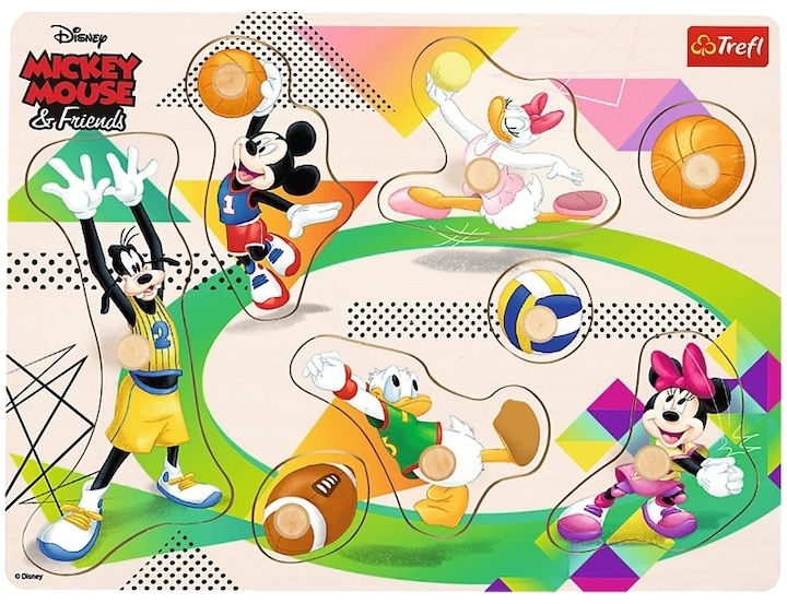 Puzzle din lemn  Trefl - Mickey Mouse și prietenii, 8 piese