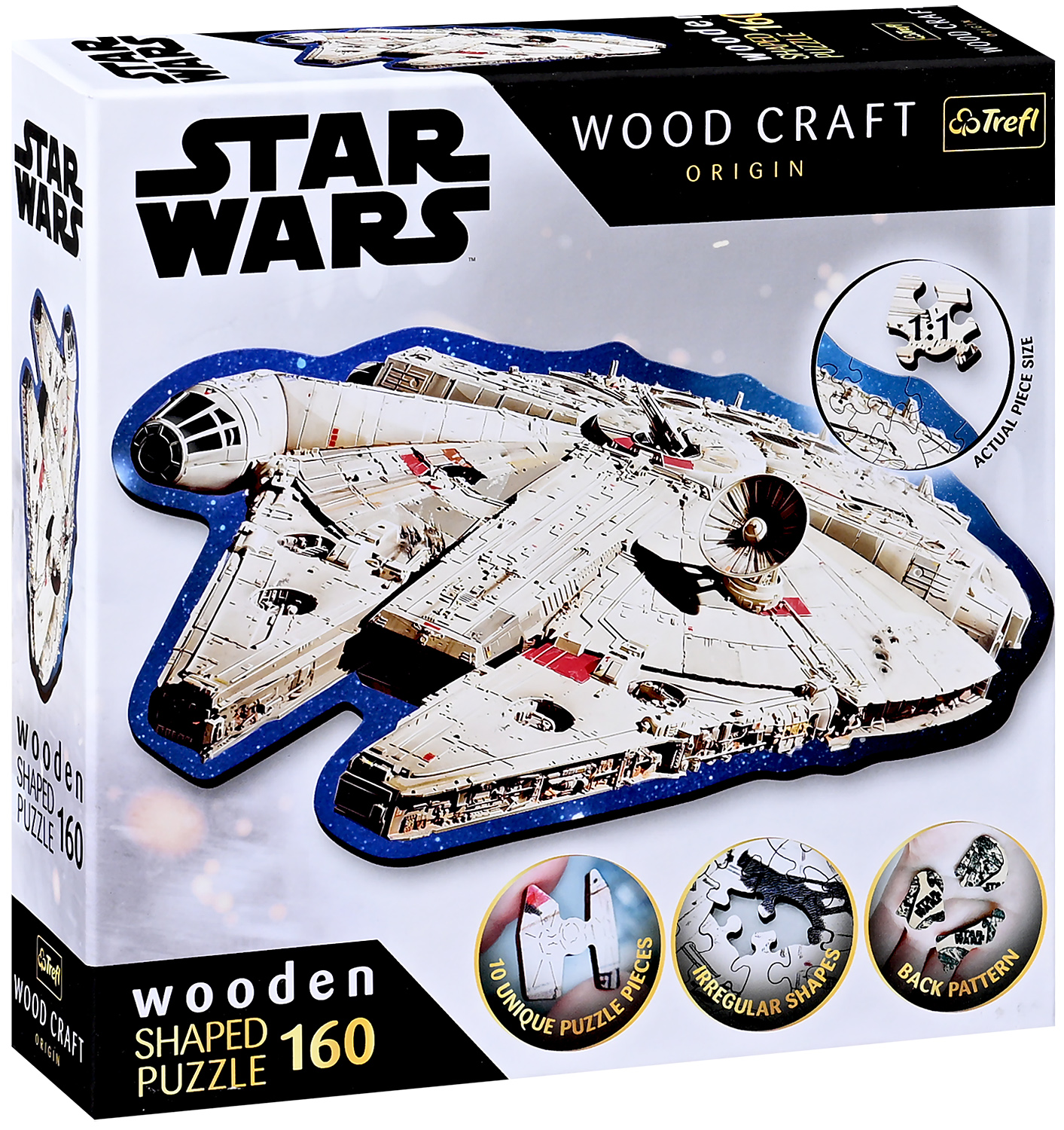 Puzzle din lemn Trefl din 160 de piese - Millennium Falcon