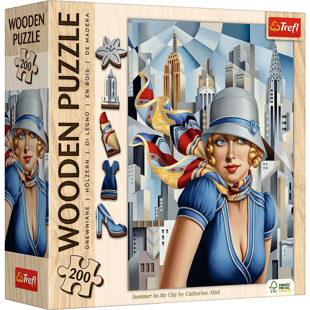 Puzzle din lemn Trefl din 200 piese - Vara în oraș