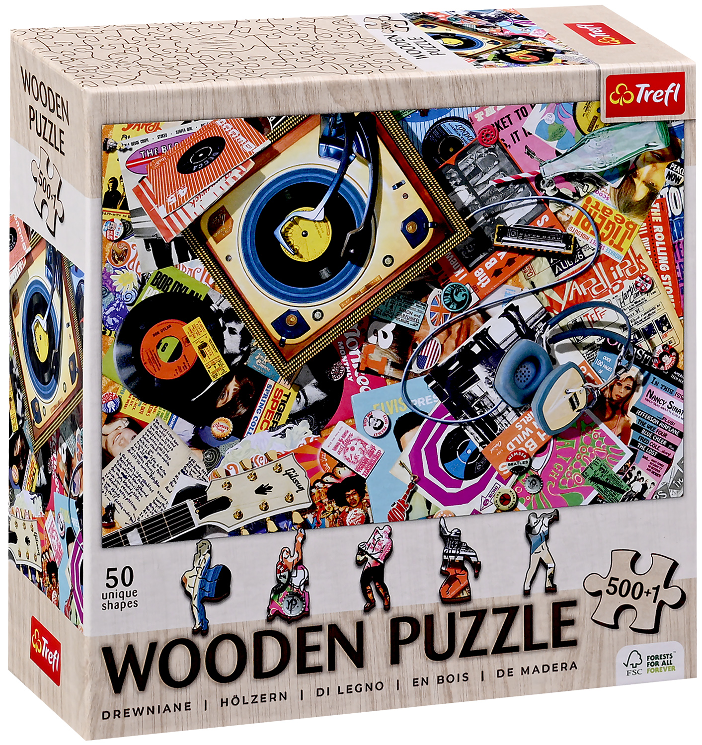 Puzzle din lemn Trefl din 500+1 piese - În lumea muzicii