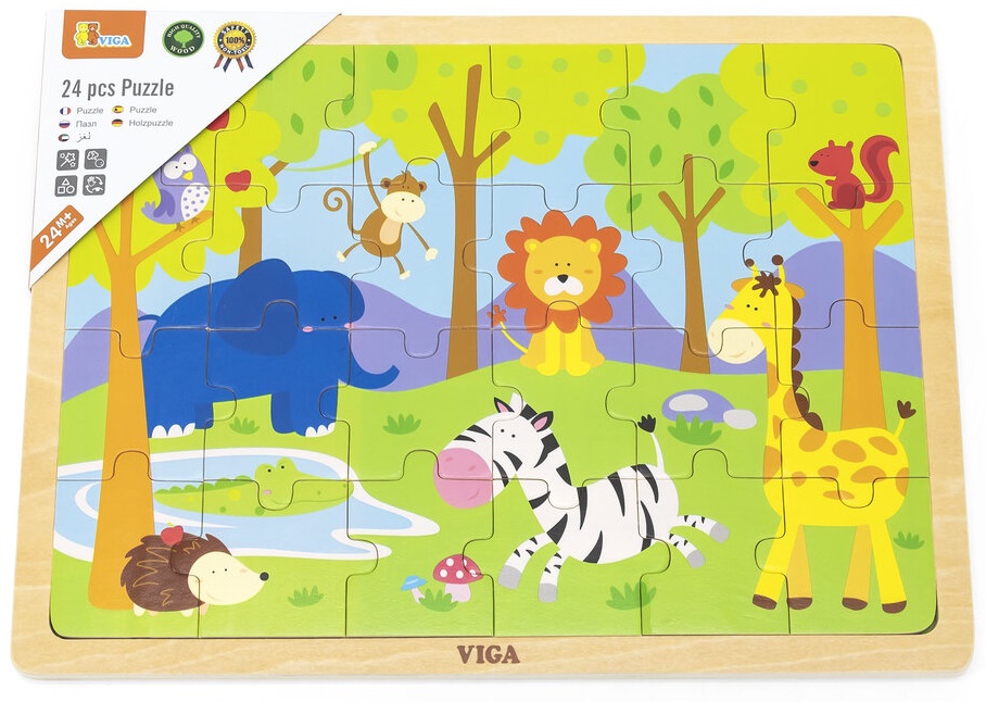Puzzle din lemn Viga - Safari, 24 piese