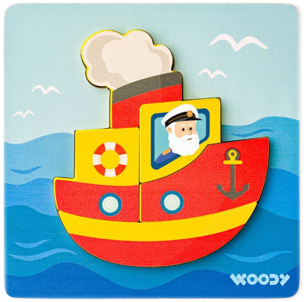 Puzzle din lemn Woody - Vapor, 5 piese