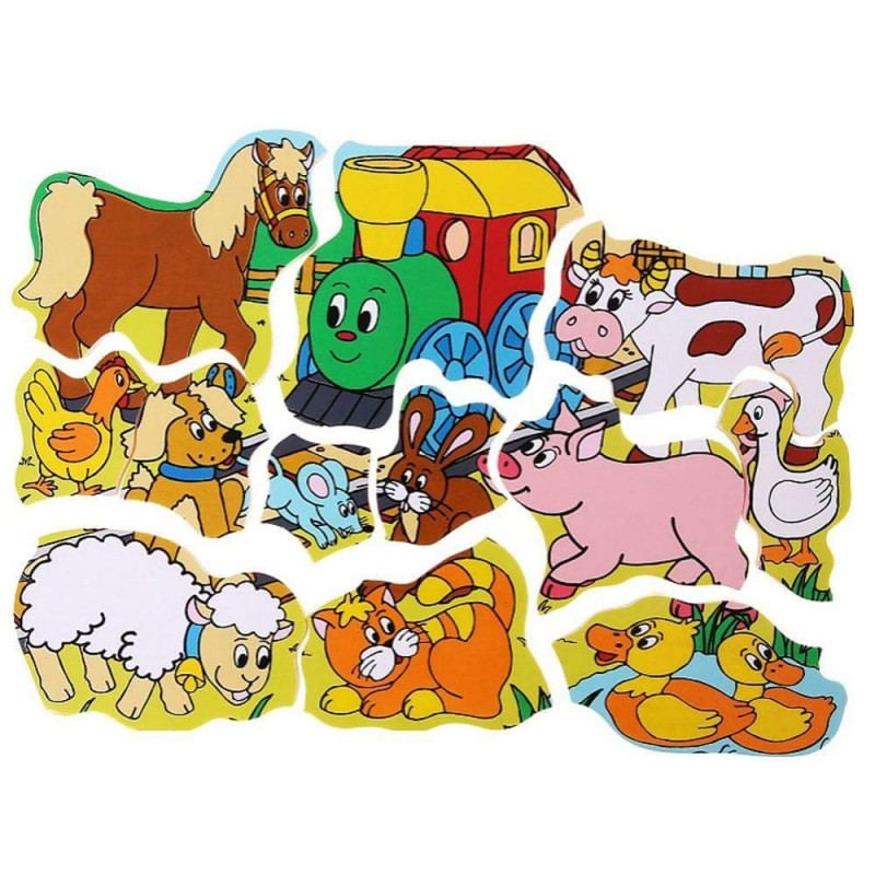 Puzzle din lemn Woody - Trenuletul vesel