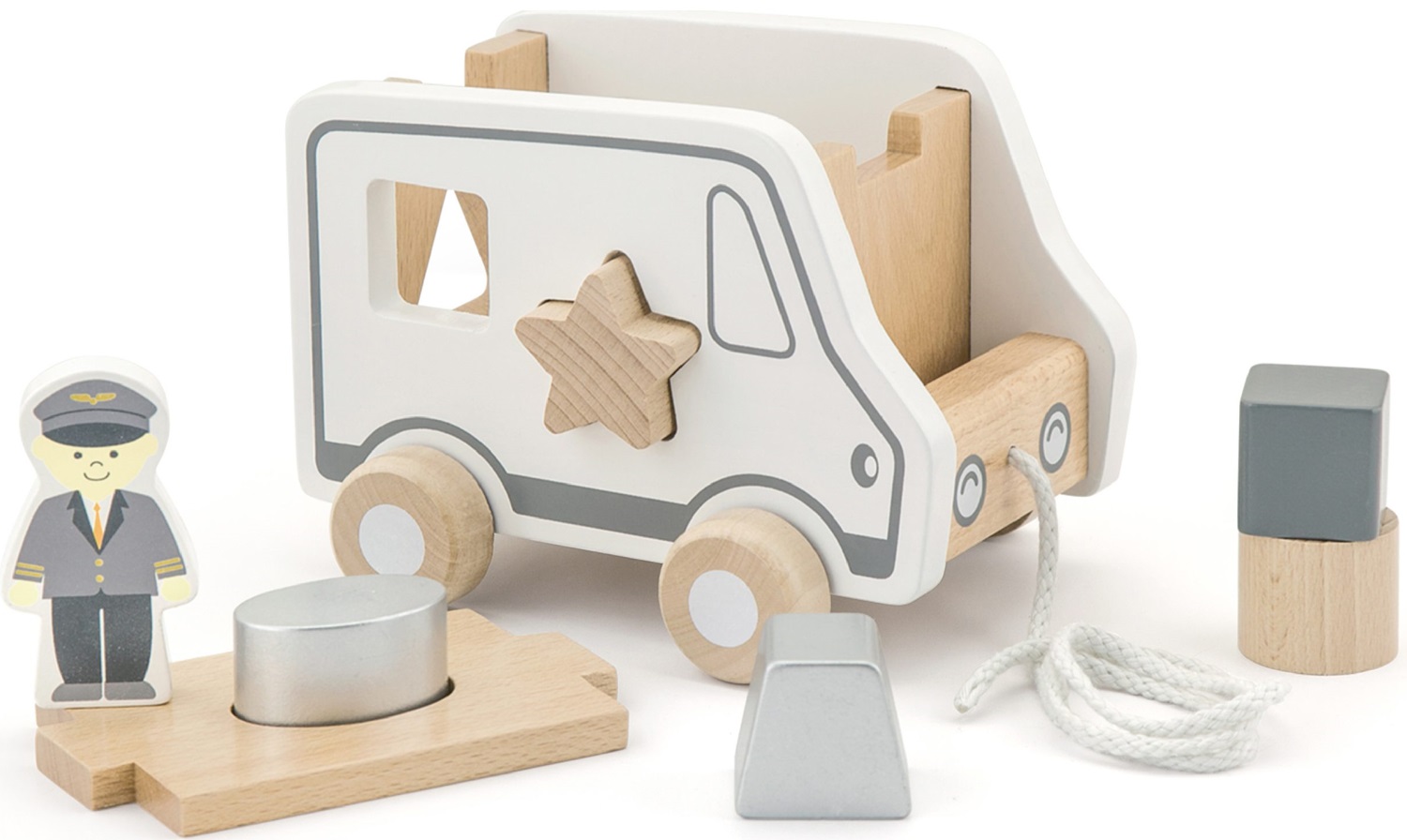 Jucărie din lemn Viga Toys - Camion de remorcare