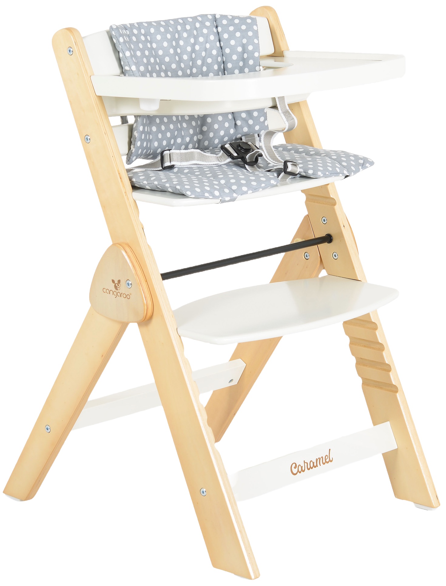 Scaun de sufragerie din lemn  Cangaroo - Caramel, alb