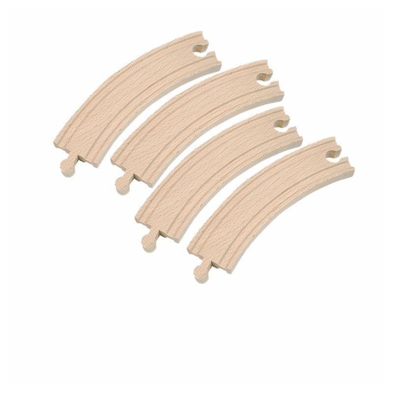 Accesoriu feroviar din lemn Woody - Sine curbate, 4 bucati x 17 cm