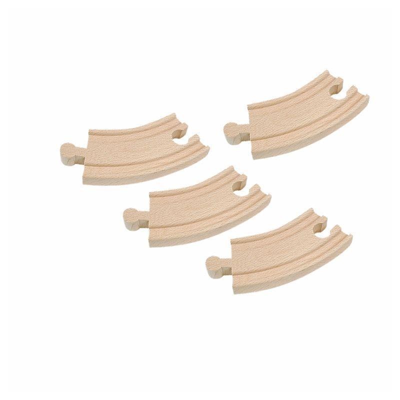Accesoriu feroviar din lemn Woody - Sine curbate, 4 bucati x 9 cm