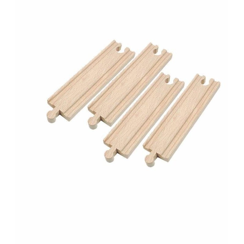 Accesoriu feroviar din lemn Woody - Sine, drepte, 4 bucati x 15 cm