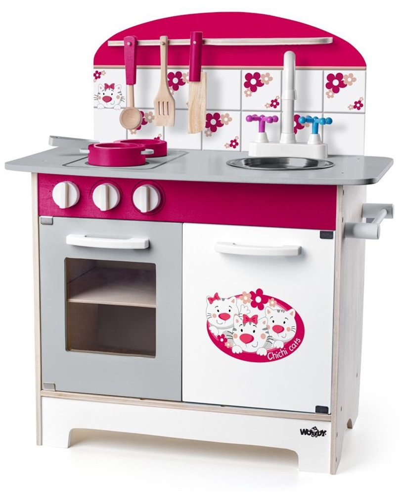 Bucatarie din lemn pentru copii Woody - Chichi Cats