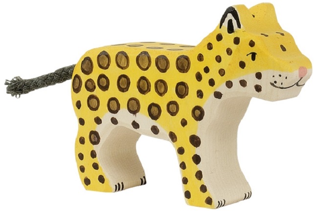 Figurină din lemn Goki - Leopard, mică