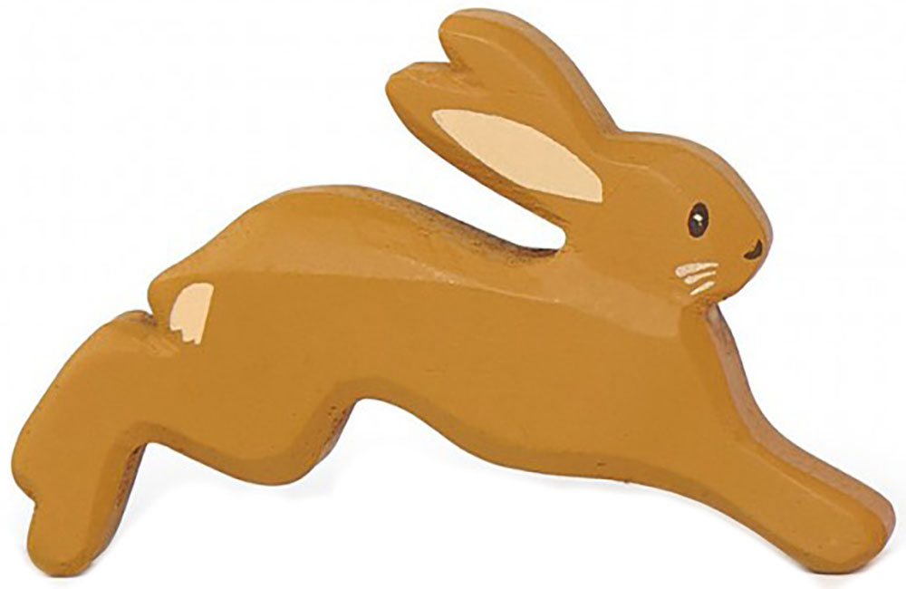 Figurină din lemn Tender Leaf Toys - Iepuraș care alergă