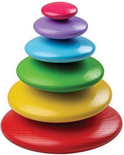 Joc de balans din lemn  Bigjigs - Curcubeu