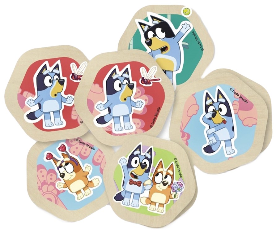 Joc de memorie din lemn Micki - Bluey, 38 piese