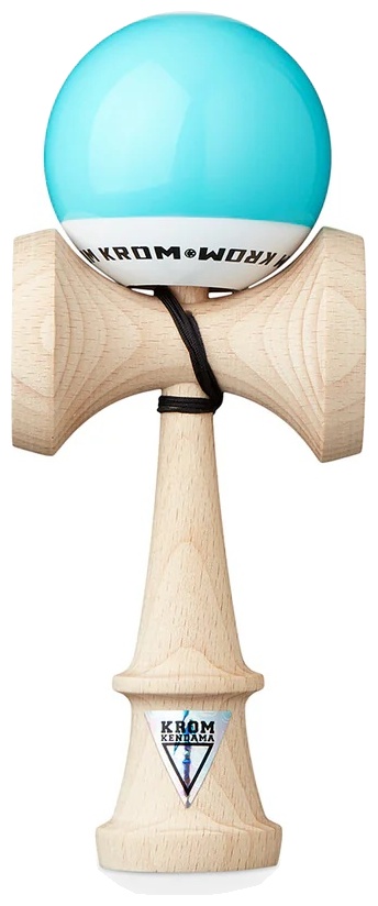 Joc de dexteritate din lemn KROM Kendama - Pop Kendama, albastru