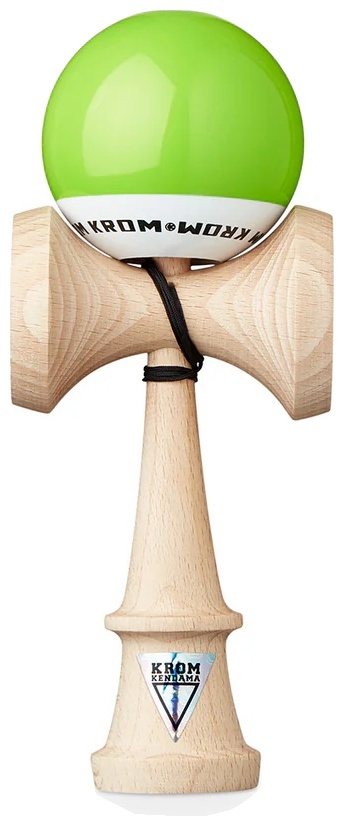 Joc de dexteritate din lemn KROM Kendama - Pop Kendama, verde deschis