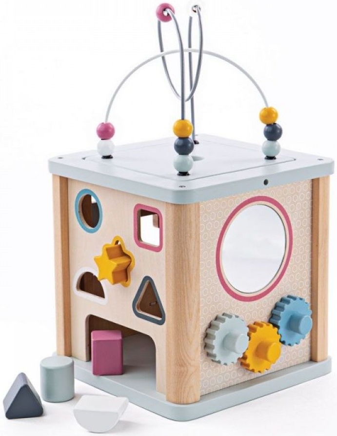 Jucarie din lemn Bigjigs - Cub educativ cu activitati
