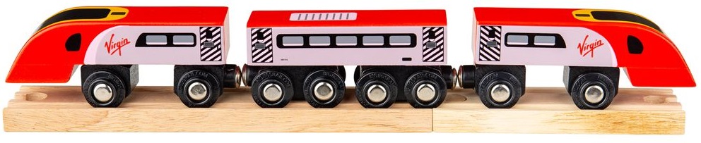 Jucarie din lemn Bigjigs -Trenuletul Pendolino, cu sine