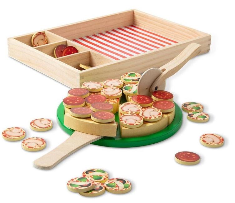 Jucărie din lemn Melissa & Doug - Pizza, 36 piese