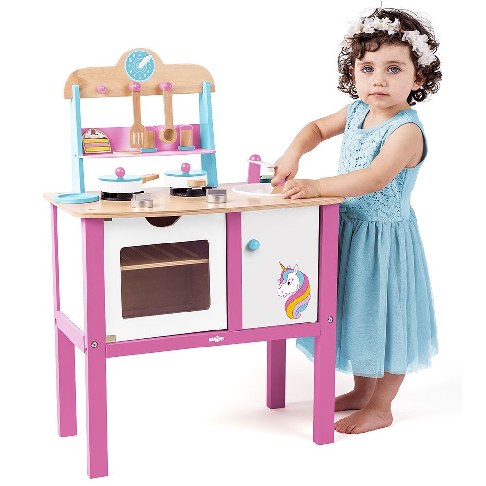 Bucatarie din lemn Woody cu accesorii - Unicorn