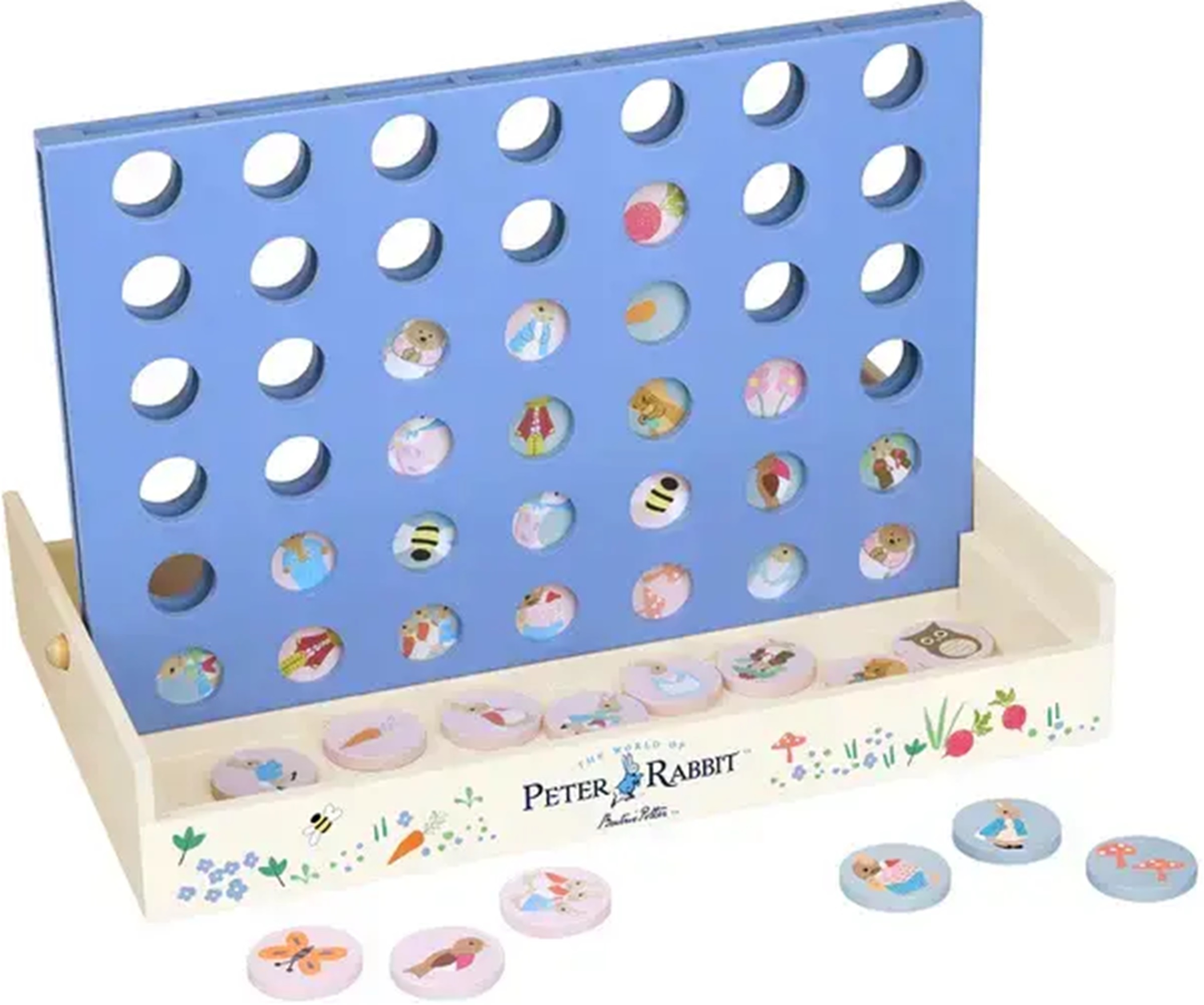 Joc de tablă din lemn Orange Tree Toys Peter Rabbit - Patru la rând